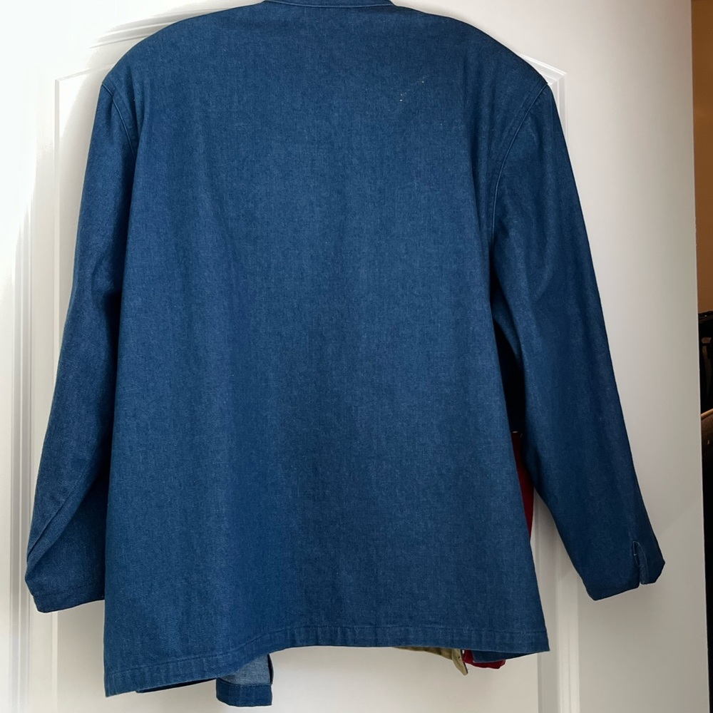 Patchwork Denim Jacket With Embroidered Floral De… - image 5